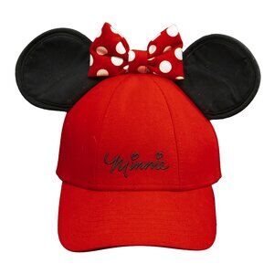 Disney Mouse Ear Hat Minnie Red Bow Polka Dot Snap Back Official Licensed Cap